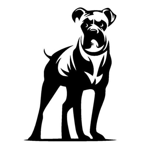 Steel Black Boxer Dog Silhouette 